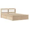 VidaXL Bed Frame with Headboard 120x190 Cm Solid Pine Wood, Bedroom Furniture, Bed Base, Wooden Bed, Bed, 3307101