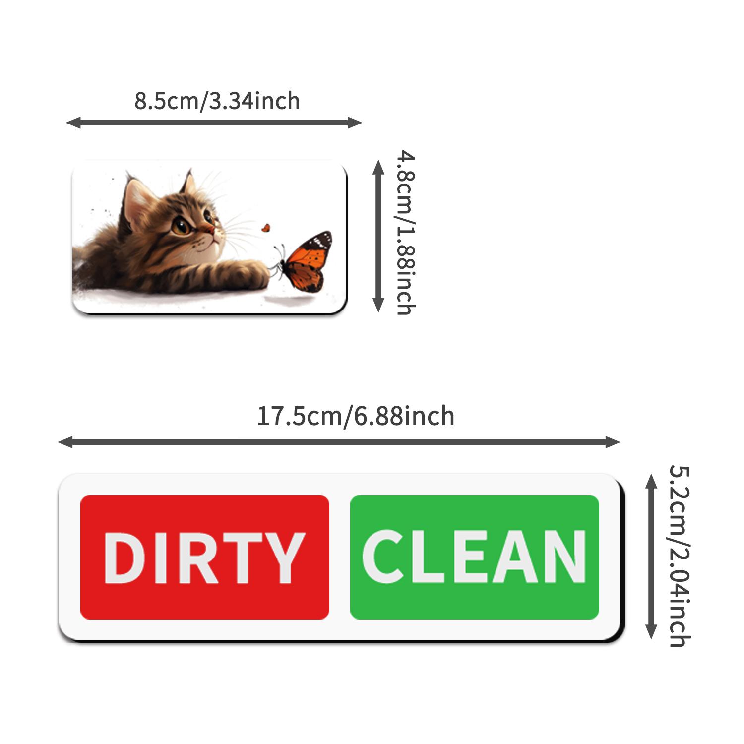

Cut cat Dishwasher Magnet Clean Dirty Sign Sliding Red Green Kitchen Indicator Strong Acrylic Magnetic Sign for Kitchen