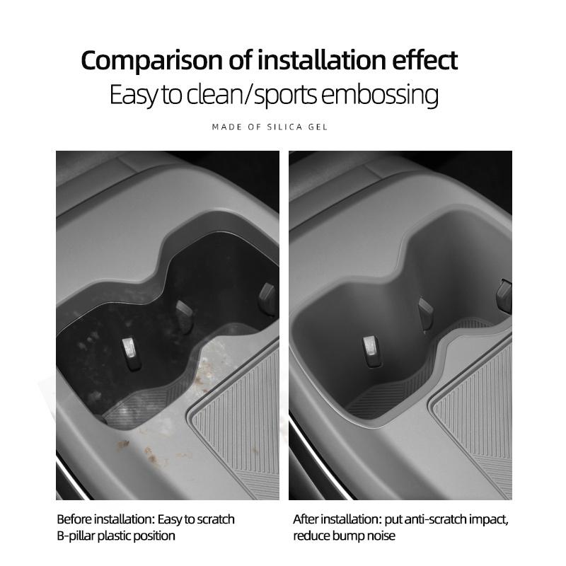 High-quality car cup holder mat suitable for Xpeng MONA M03 silicone cup coaster center console cup holder protective frame