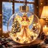 3D Christmas Snow Globe Ornament Xmas Tree Santa Snowman Glowing Hanging Decor Home Party Christmas Accessories New Year Gifts 7