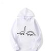 Autumn Winter New Women's Dinosaur Printed Fashion Casual Hoodie Outdoor Sports Simple Loose Comfortable Selection Stylish Top