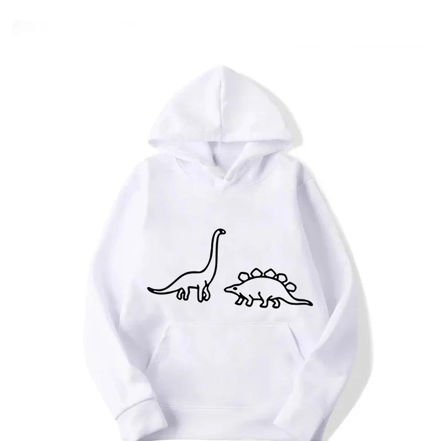 Autumn Winter New Women's Dinosaur Printed Fashion Casual Hoodie Outdoor Sports Simple Loose Comfortable Selection Stylish Top