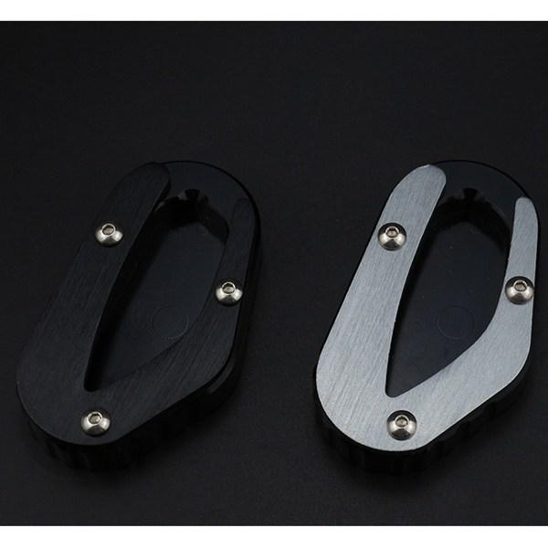 Black Aluminum Motorcycle Kickstand Pad Side Stand Enlarged Base - 1 pc