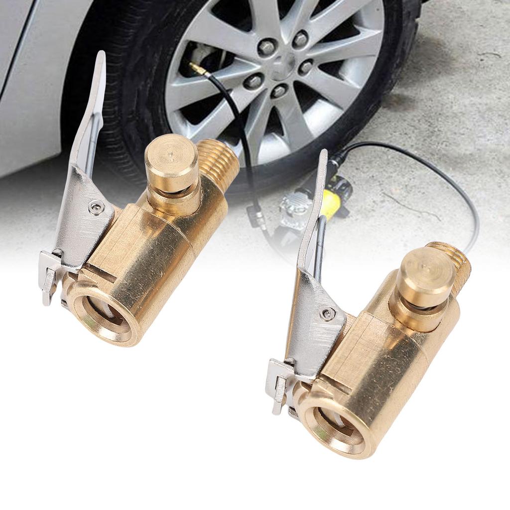 2PCS Tire   Chuck with Clip Adapter Brass Locking Tire Inflator Hose Adapter Anti Leakage Clip On Tire Chucks