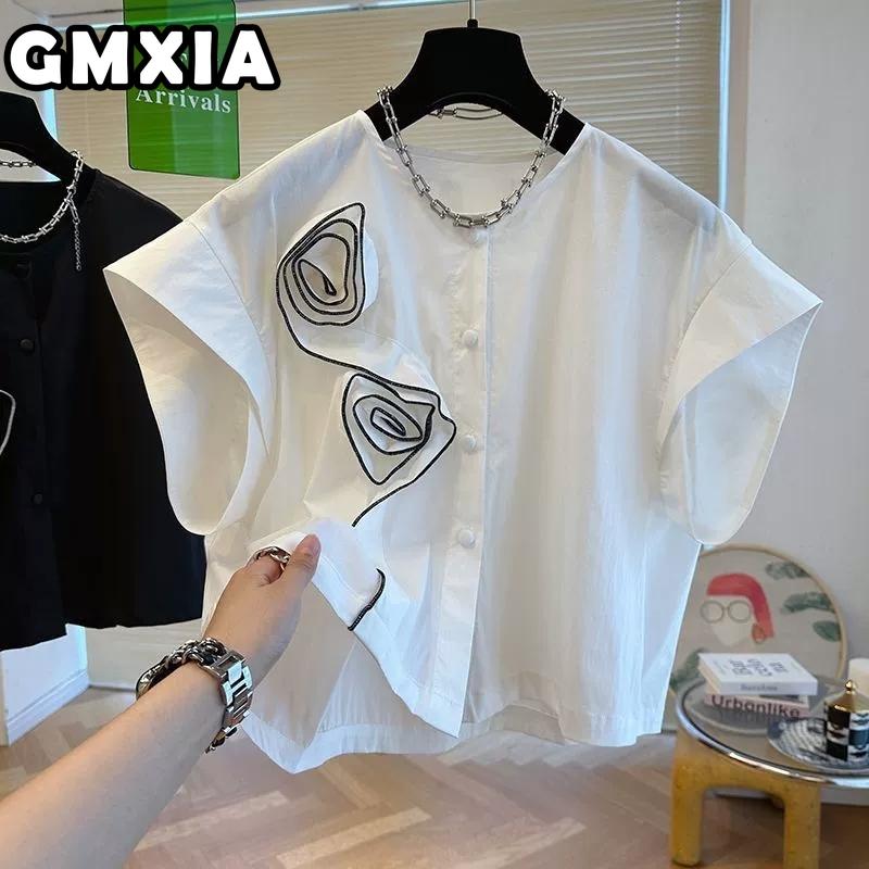 

GMXIA Women s Fashion Casual Leisure Solid Color Print Short Sleeve POLO Neck Blouses & Shirts XXL зелёный