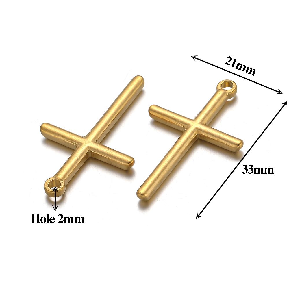 5pcs Stainless Steel 18k Pvd Gold Plated Cross Charms Pendant for DIY Jewelry Boho Necklace Earrings Making Bracelet Supplies