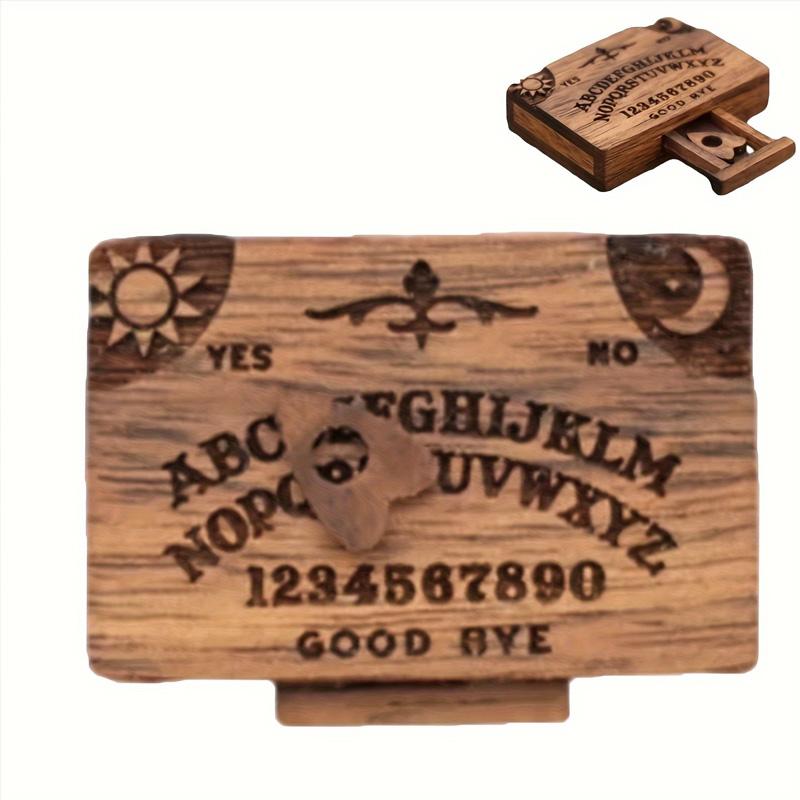 1/2Pcs Wooden for Paranormal Enthusiasts Mini Spirit Board Unique Gift With Planchettes Handmade Divination Tools with Drawer
