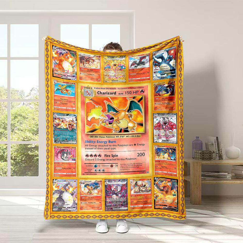 Japanese P0kem0n C-Charizard Cartoon Blanket for Children Sofa Throw Thin Blanket Bedroom Sofa Office All Seasons Gift Potdemiel