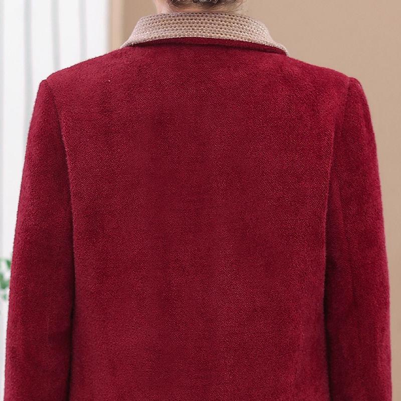 Grandma's Plus Velvet Winter Wool Coat - Thick Mink Velvet for Middle-Aged & Elderly Women