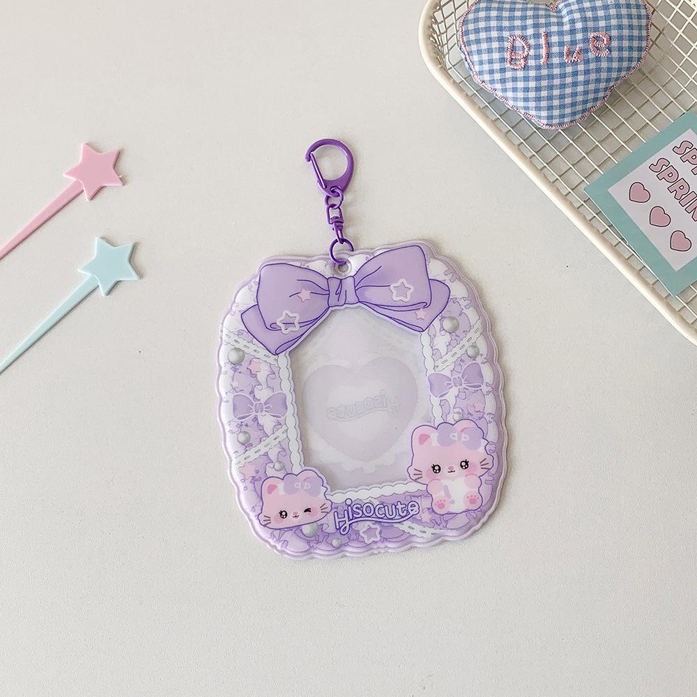 Keychain Pendant ID Photo Photocard Frame Idol Card Display Protector  Student Friends