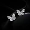 2024 Elegant Butterfly Stud Earrings: High-End, Unique Design, Luxury Full Diamond Accents for Women