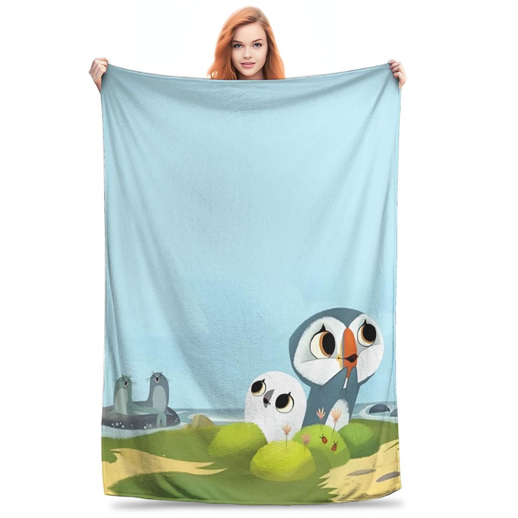 Puffin Rock Zeichentrick   Flaneldecke  Tolle Überwurfdecke für Bett Sofa Couch 200x150cm Teppichstück