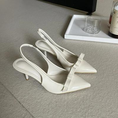Scarpe da Donna Décolleté con Fiocco a Farfalla Eleganti Punta Affusolata Tacchi Sottili Sandali Slip-on Scarpe Singole da Festa Designer Ufficio Tacchi Alti