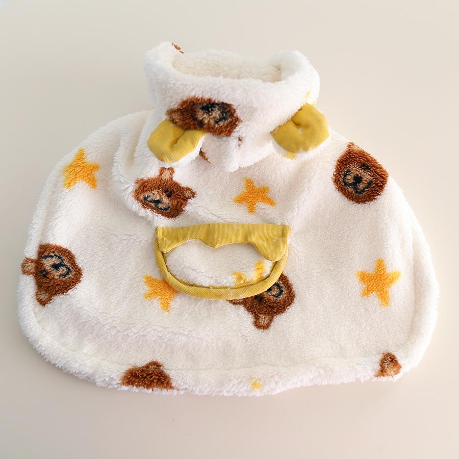 Winter Autumn Pet Hooded Blanket Cloak Indoor Fleece Dog Sleeping Cape Puppy Poncho Coat French Bull Outfit