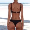 Women Solid Bikini Set Push-up Unpadded Bra Swimsuit Swimwear Triangle Bather Suit
