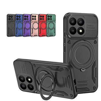 Luxusní magnetický kryt na telefon Armor pro Xiaomi 17 15T 15 14T Pro Max 15 Ultra Kroužkový držák Ochrana nárazníku Zadní kryt Nárazuvzdorný