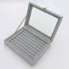 Velvet Rings Box Jewelry Display Case Storage Organizer Ring Earrings Box Dustproof Transparent Flip Lid Jewelry Box