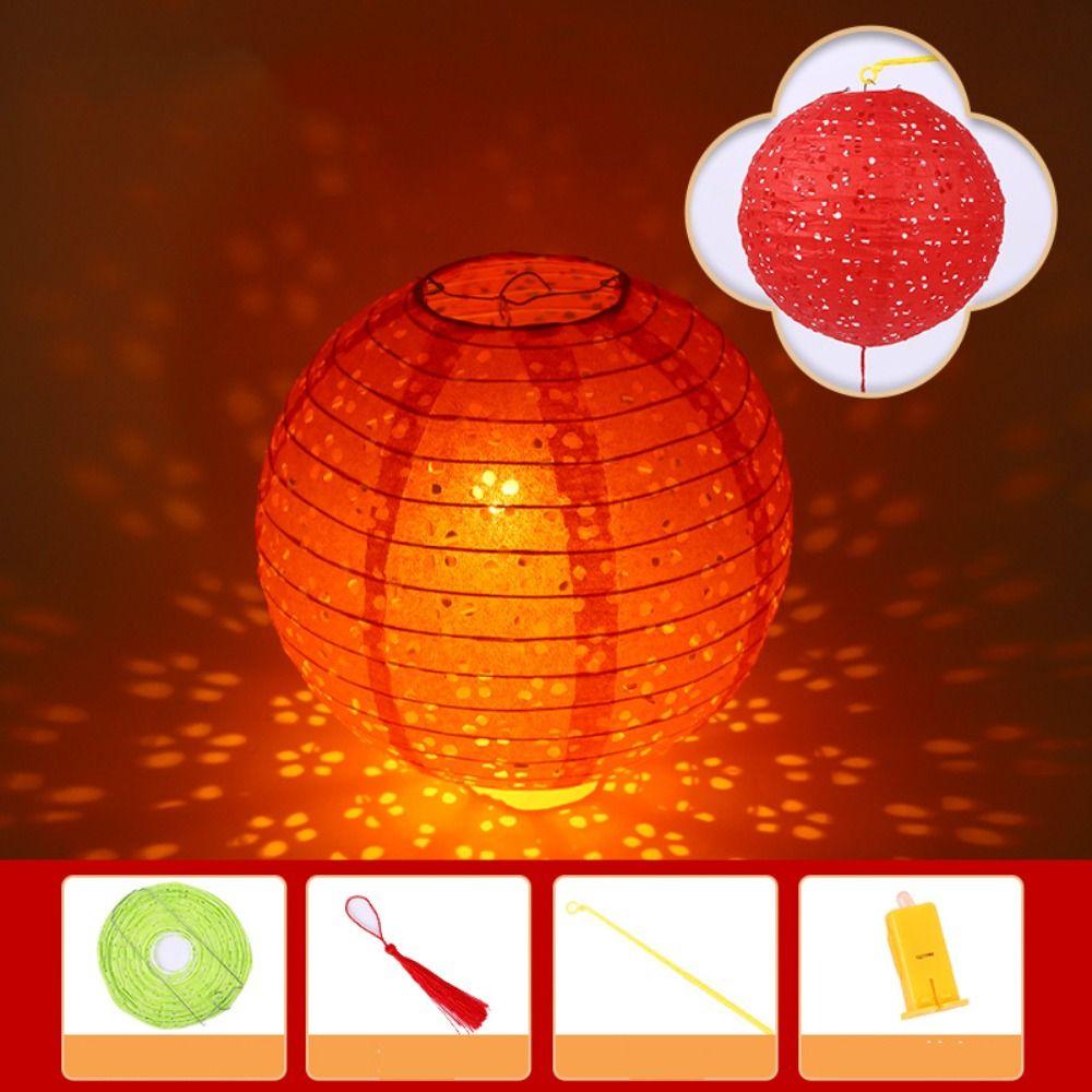 Chinese Paper Lamp Ball Handmade Mid Autumn Festive Lanterns Multicolor Round Paper Lanterns  Gift