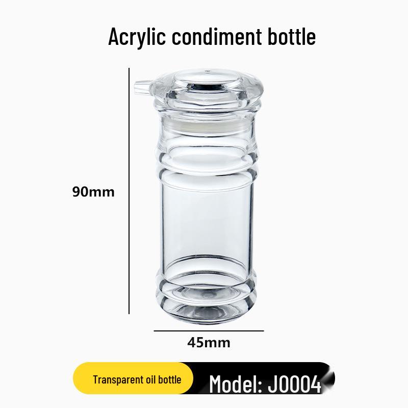 Food Grade Transparent Double-Layer Seasoning Bottle with Lid for Soy Sauce and Vinegar