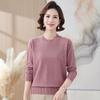 Mom's Spring & Autumn Knit Top for Middle-Aged Women – Thin, Stylish Sweater