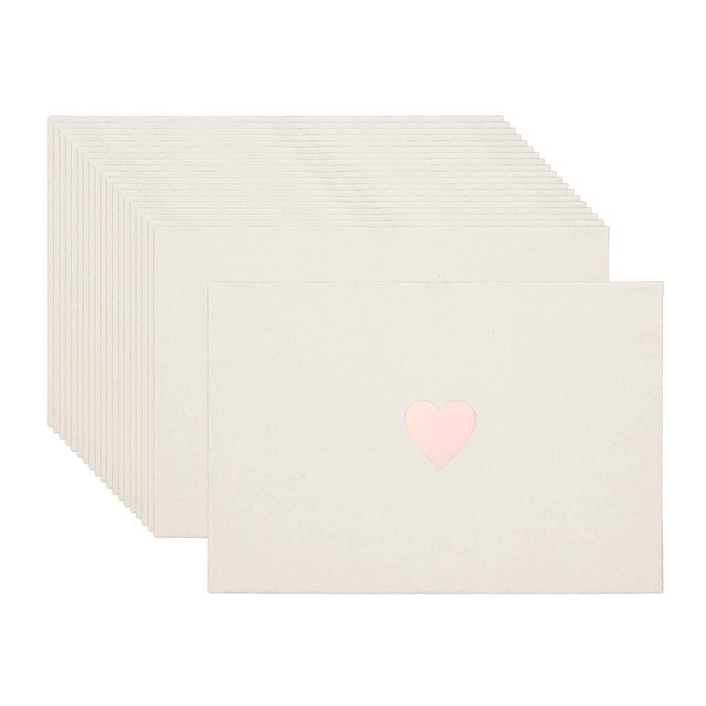 20Pcs/Set Mini Card Envelopes Pearlescent Paper Envelopes Business Greeting Cards Holder with Heart Pattern for Birthday Wedding