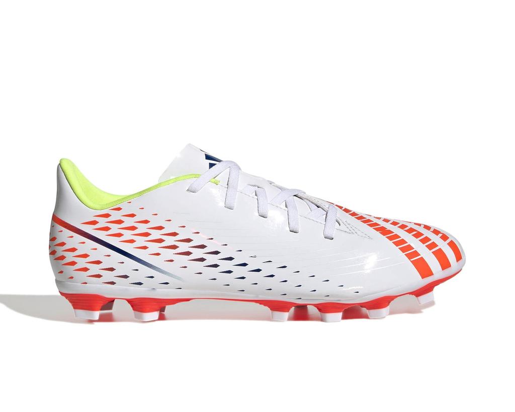 Adidas Predator AI1 Soccer LKX21 Blue Size Cm Edge.4 Cleats, Multi-Ground Compatible, Men's, White/Solar Yellow/Power (GW0989), 26.0