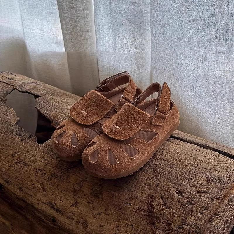 Youth style shoes Kids Retro Closed-Toe Slip-On Sandals Boys Girls Soft Rubber Sole Casual Shoes
