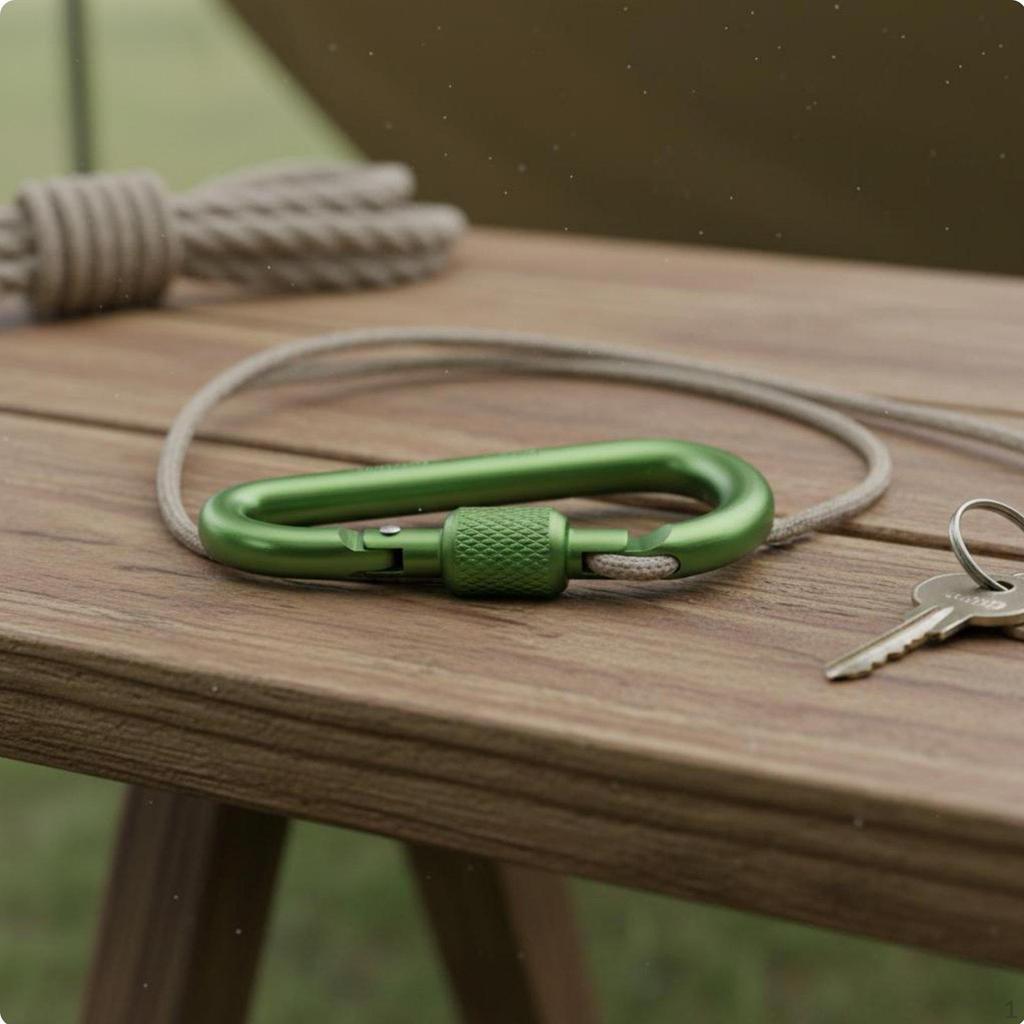 DShaped Carabiner Clip Versatile Locking Lightweight Outdoor Gear for Hikers, Campers,