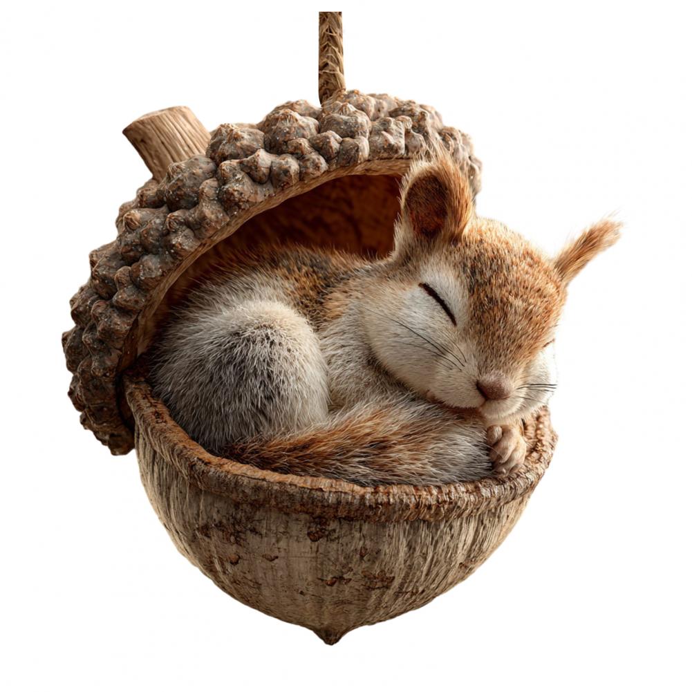 Forest Animal Acorn Ornaments 2D Acrylic Woodland Creature Hanging Ornament for Nature Lovers