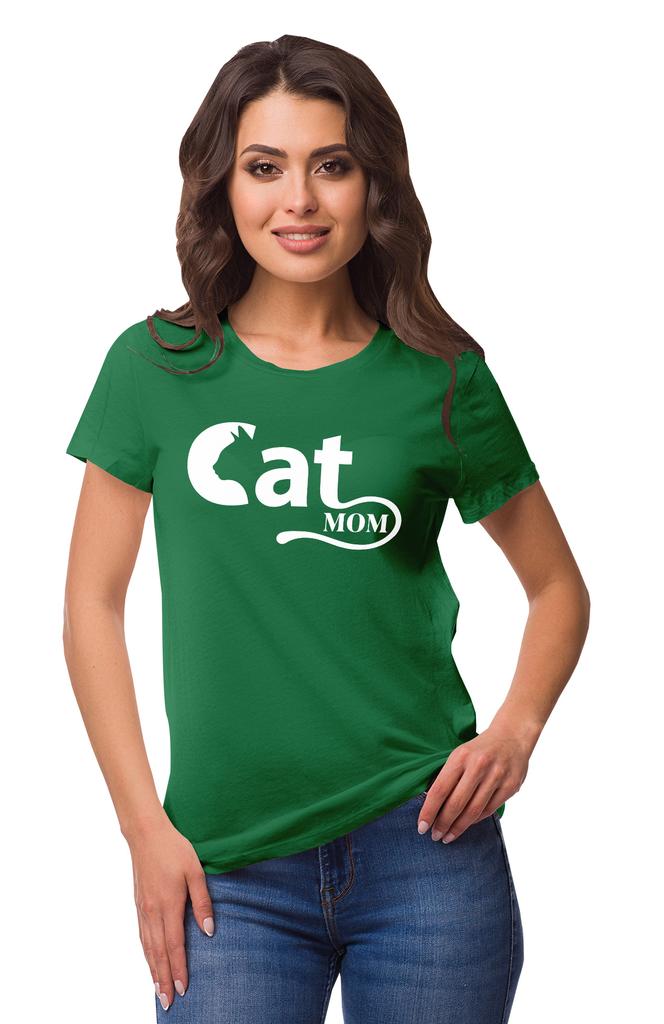 Inkmeso Crew Neck Cat Mom Graphic Tshirt Short Sleeve Women Cotton Tee