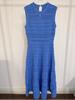 French Ripple Sleeveless Knit Dress – Solid Color, Round Neck, Hollow Design for Early Spring