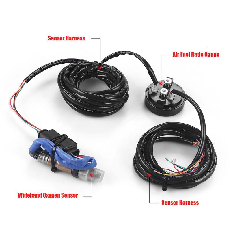 30-0300 X-Series Wideband O2 Air Fuel Ratio Gauge Kit LSU 4.9 0258017025 Oxygen Sensor AFR Sensor Controller Gauge