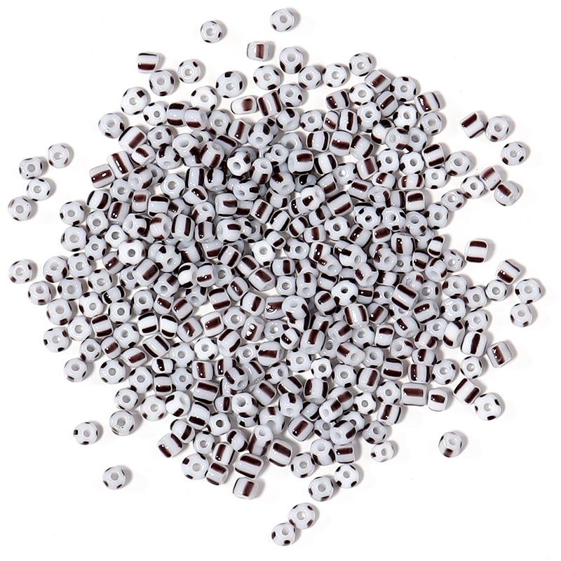 Apx 130pcs/Lot 4mm Stripe Czech Glass Seed Beads Round Acrylic Spacer Beads For Jewelry Making DIY Bracelet Necklace Accessories