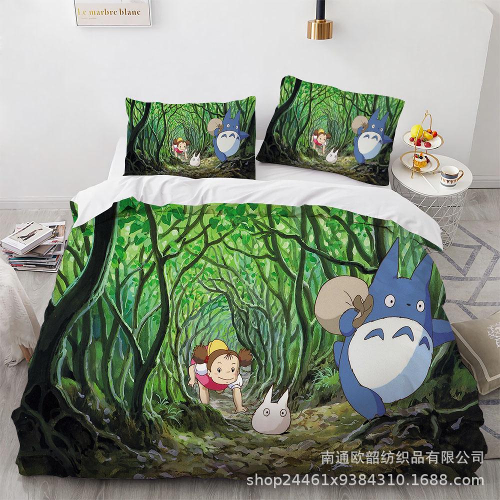 3D Digital Printing Cartoon Animation Chinchilla Bedding Three-Piece Set, Quilt Cover Pillowcase Four-Piece Set