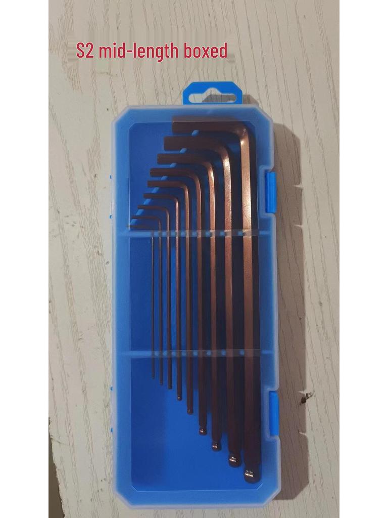 Hexagon Screwdriver and Wrench Set - 6-Piece Internal Angle and Plum Hex Keys