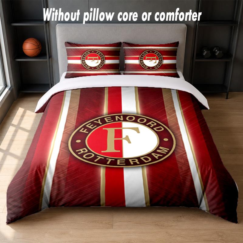 Feyenoord Design Bett Bettwäsche Set 1 Bettbezug + 2 Kissenbezüge Weich Atmungsaktiv Haushalt Bettwäsche