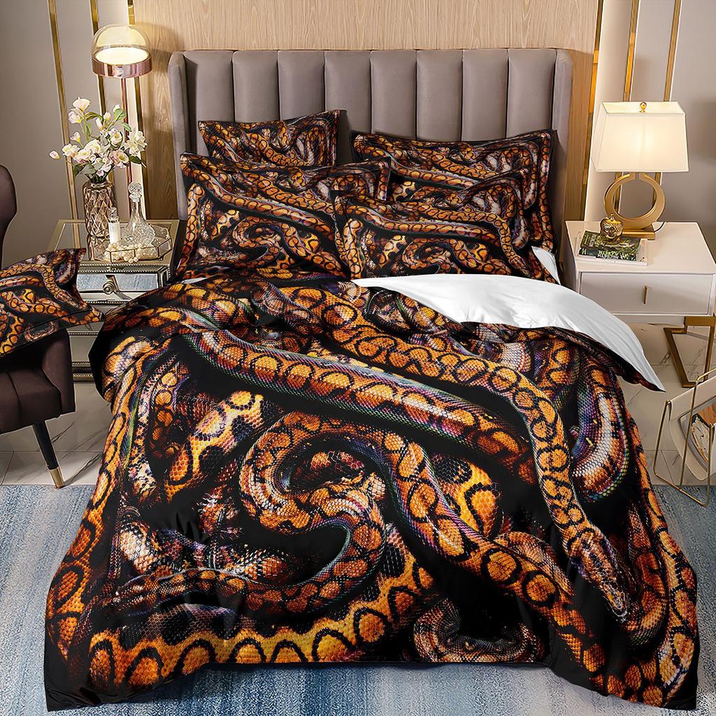 3D Digital Printing Bedding Three-Piece Set Animal Cobra Sheet Duvet Cover