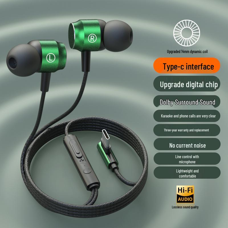 In-Ear Type-C Noise-Canceling Headphones for Huawei & Oppo