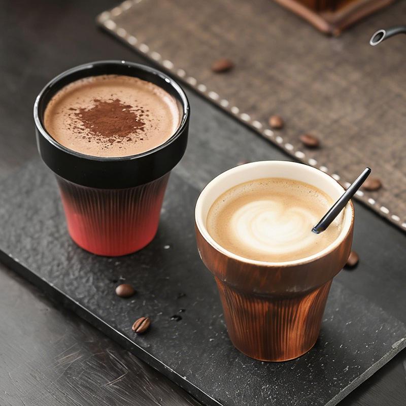 High-Grade Wabi-Sabi Retro Ceramic Coffee Cup with Custom Logo