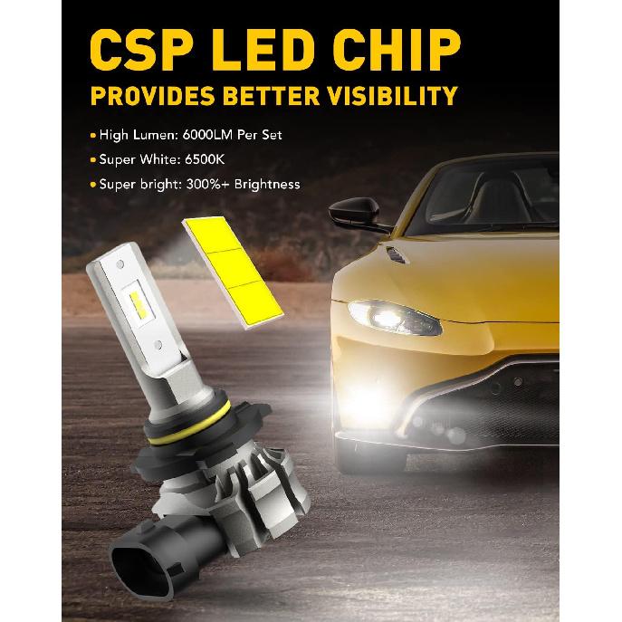 AUXITO 9145 LED Fog Light Bulbs, 6000LM 6500K Cool White Light, 300% Brightness H10 9140 9045 9040 Led Fog Lights, CSP LED Chips, DRL Replacement For