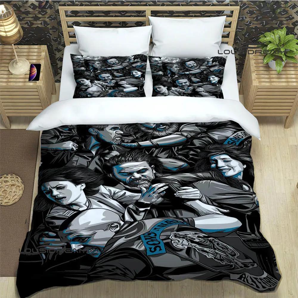 Sons of Anarchy Retro Printed Bedding Sets Exquisite Supplies Set Duvet Cover Bed Comforter Set Bedding Set Luxury Birthday Gift