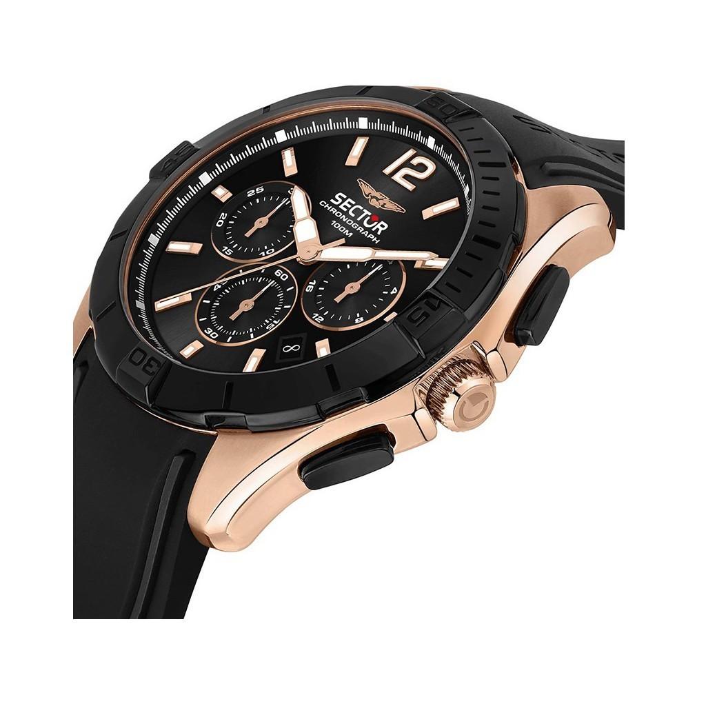 Sector 790 Chronograph Silicone Strap Black Dial Quartz R3271636001 100M Men's Watch