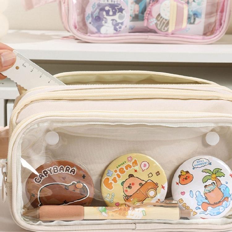 Multi Layered Pencil Case Big Capacity Pencil Pouches Detachable Pen Bag Travel Pencil Organizers Bag for Office School