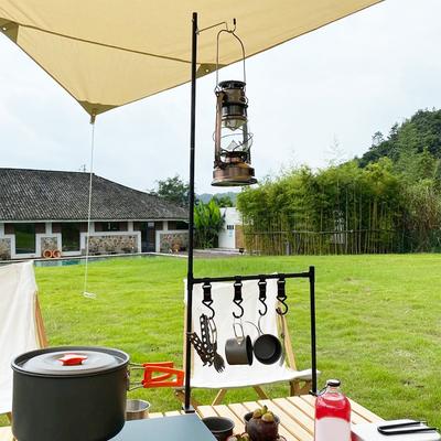 Könnyű összecsukható kemping edények Függesztett állvány polc Hordozható kültéri BBQ szerszám Ruhatároló