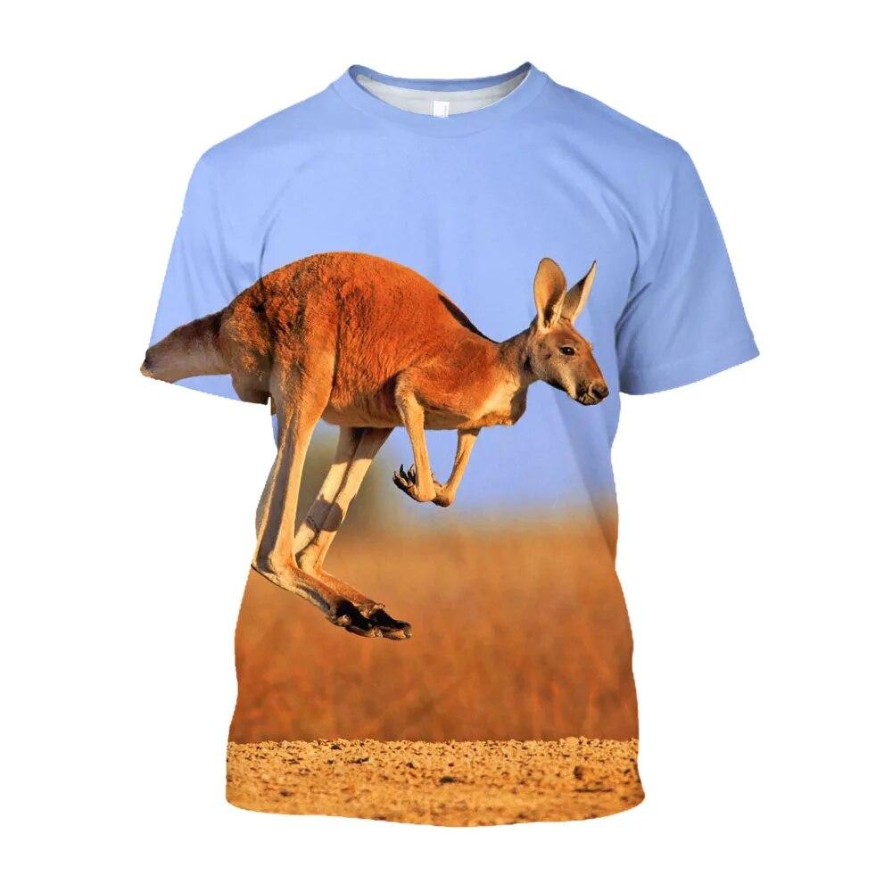 

Новые австралийские мужские футболки с принтом кенгуру, кавайные футболки с рисунком животных, повседневная модная одежда в стиле Харадзюку 6XL