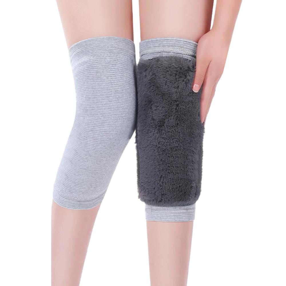 1 Pair Winter Warm Knee Pads Thickened Winter Rabbit Fur Warm Knee Protector Anti Cold Fleece Knee Protector