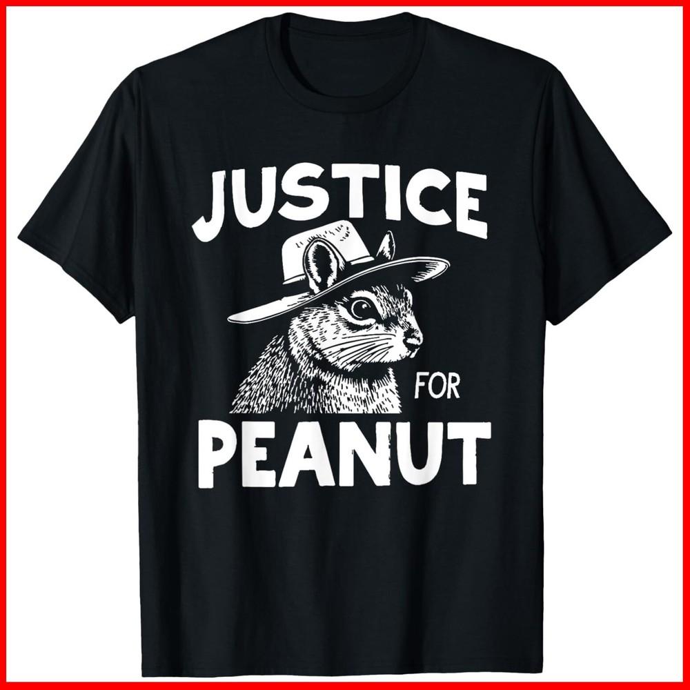 Peanut Squirrel - Justice For Peanut Black Cotton T-Shirt Unisex T-Shirt S