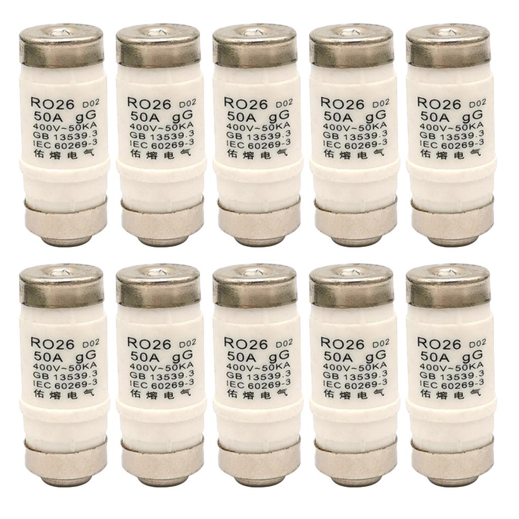 10 Pcs Neozed Fuses Replacement D01 D02 16A/25A/32A/63A/50A gL/gG 400VAC D0 Type Fuse Insert Fusibles Easy to Use