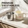 Cute Toothbrush Cup Bathroom Tumbler 316 Stainless Steel Mouthwash Mug Anti-Scald Handle Portable Detachable Home Accessories
