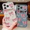 Pink Bowknot Printed Magnetic Phone Case For iPhone 17 16 Pro Max 15 14 13 Pro Max For Magsafe Wireless Charge TPU PC Back Cover